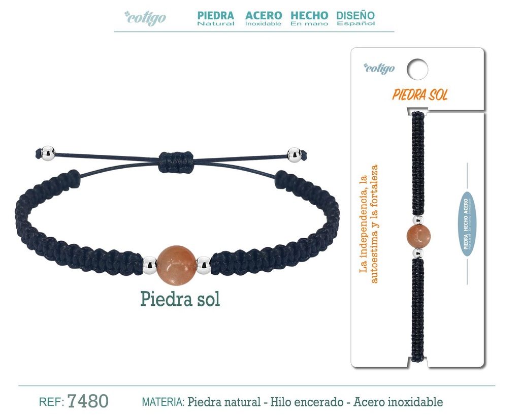 Pulsera de hilo con piedra natural - Joyería artesanal y única