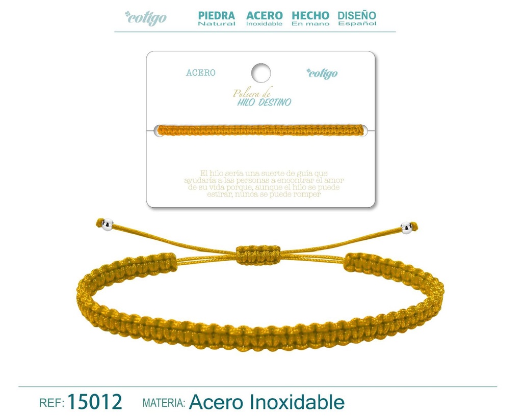 Pulsera de hilo destino en color dorado - Accesorios elegantes y sofisticados