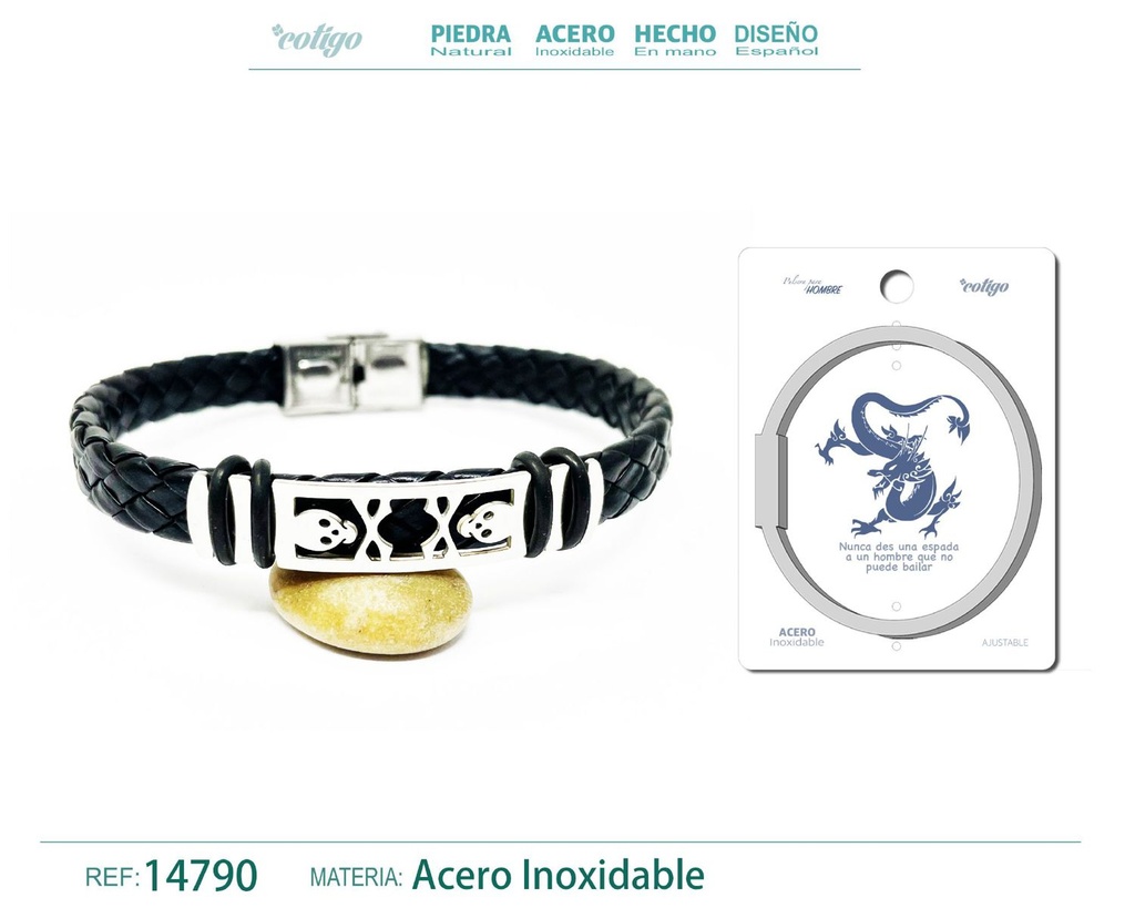 Pulsera de acero con goma - Joyería versátil para un estilo diario