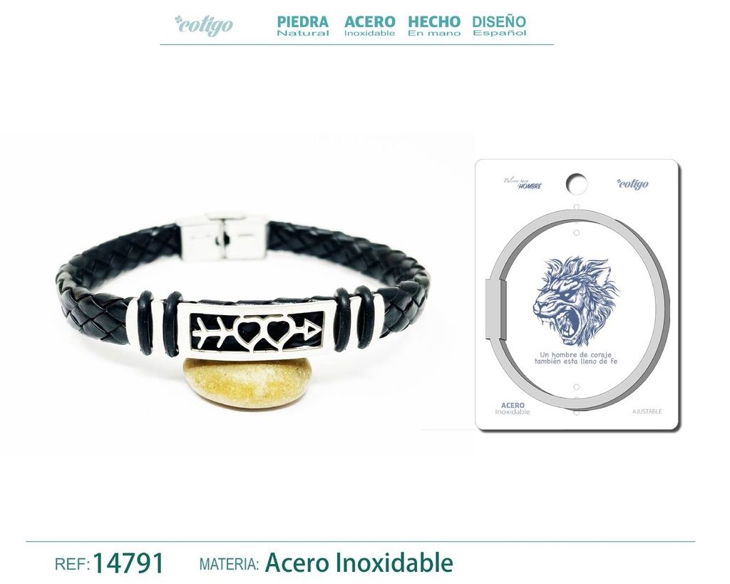 Pulsera de acero con goma - Accesorios que no pasan de moda