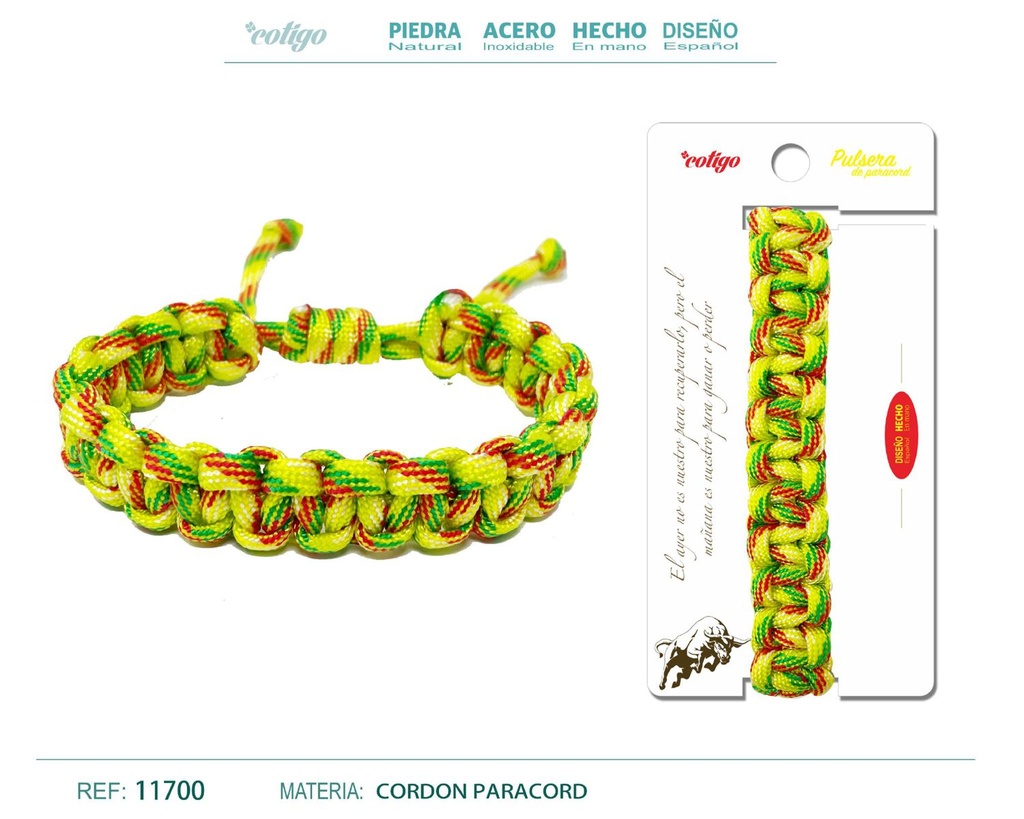 Pulsera paracord trenzado - Joyería que destaca por su versatilidad