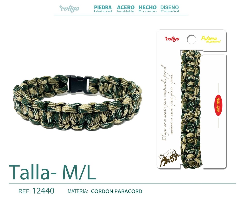 Pulsera paracord trenzado talla M,L - Accesorios que se adaptan a todos