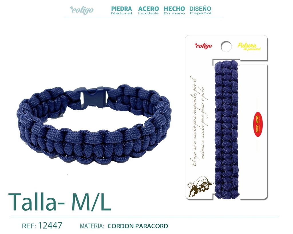 Pulsera paracord trenzado talla M,L - Joyería diseñada para adaptarse