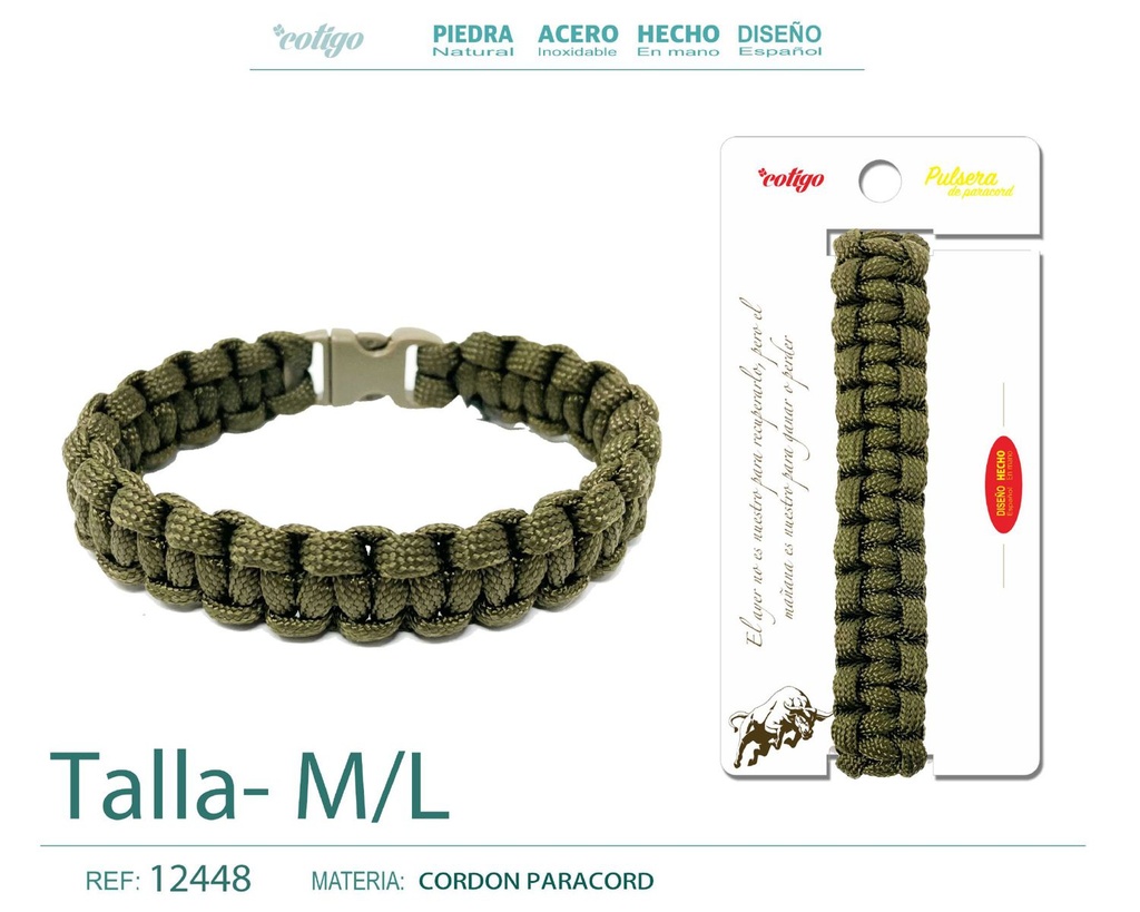 Pulsera paracord trenzado talla M,L - Accesorios que evitan el desgaste