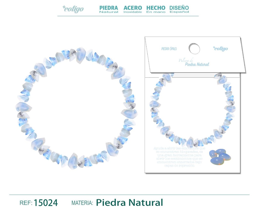 Pulsera de piedra natural opalina - Joyería que resalta la belleza de la piedra