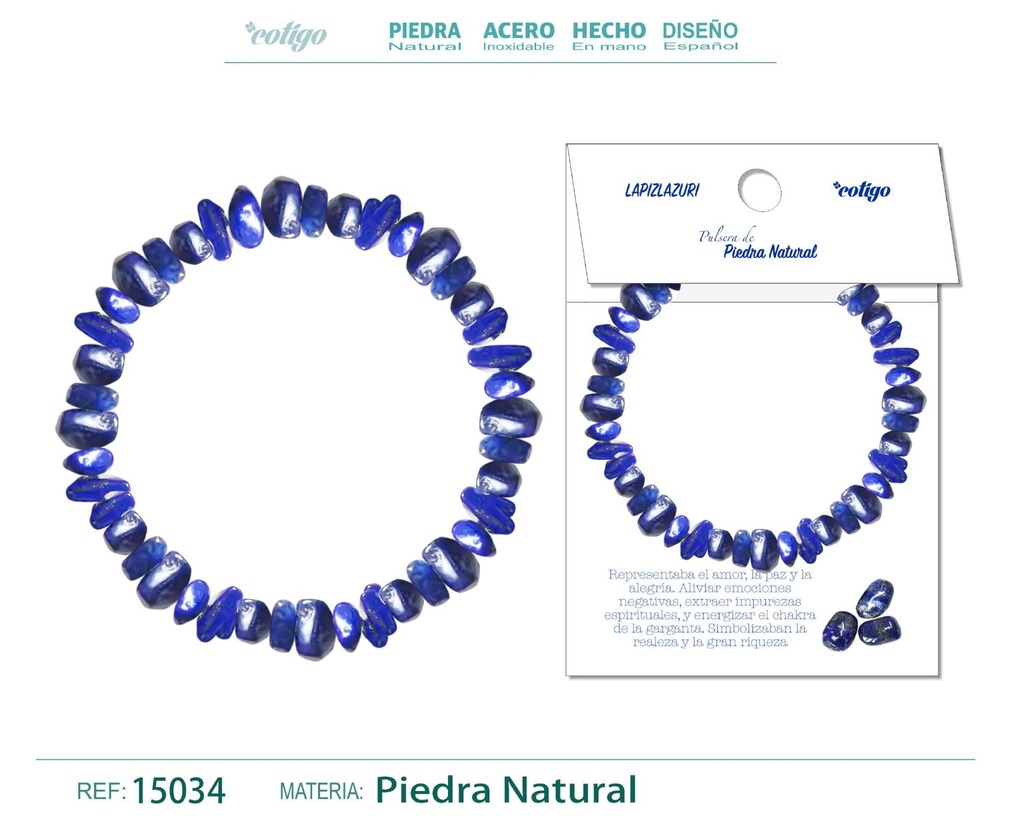 Pulsera de piedra natural Lápiz lazuli - Joyería de minerales y accesorios