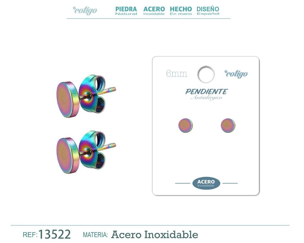 Pendiente de acero multicolor - Joyería masculina y accesorios de moda