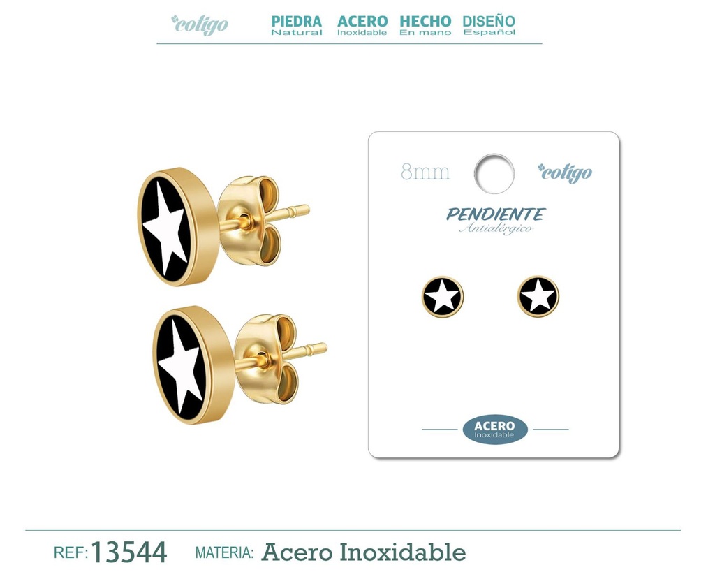Pendiente de acero color dorado - Joyería masculina y accesorios de moda