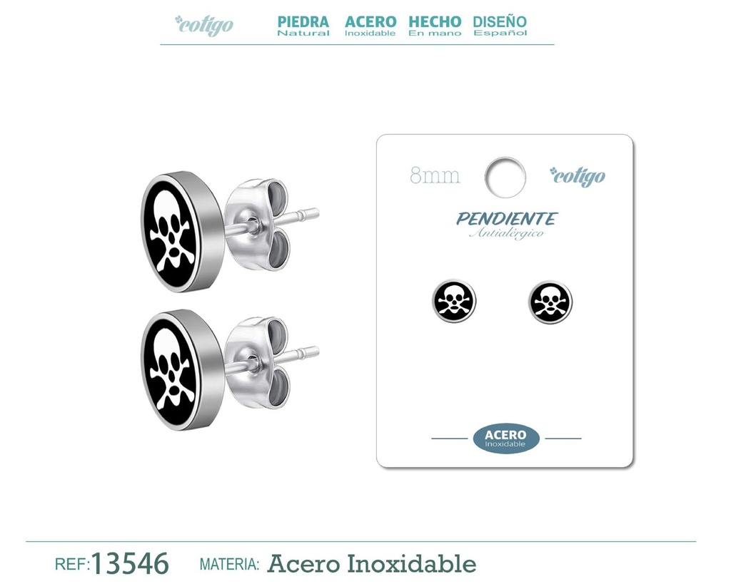 Pendiente de acero color plateado - Joyería masculina y accesorios de moda