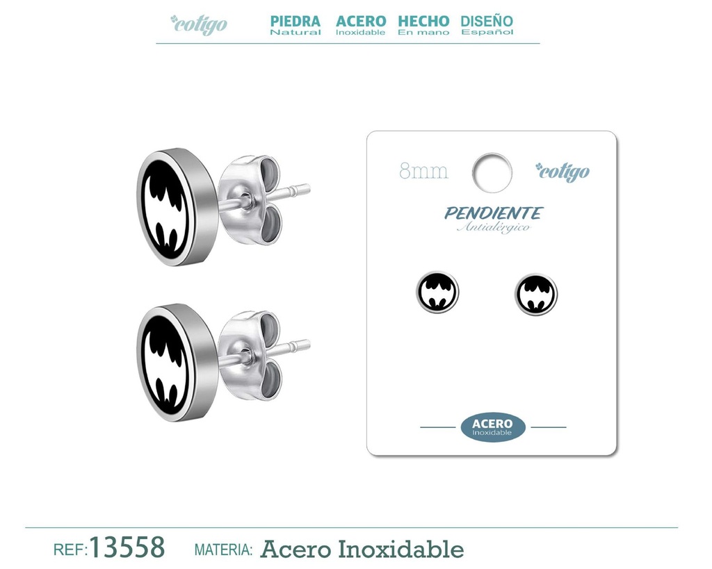 Pendiente de acero color plateado - Joyería masculina y accesorios de moda