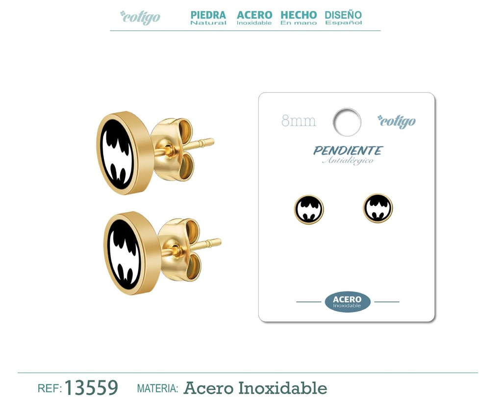 Pendiente de acero color dorado - Joyería masculina y accesorios de moda
