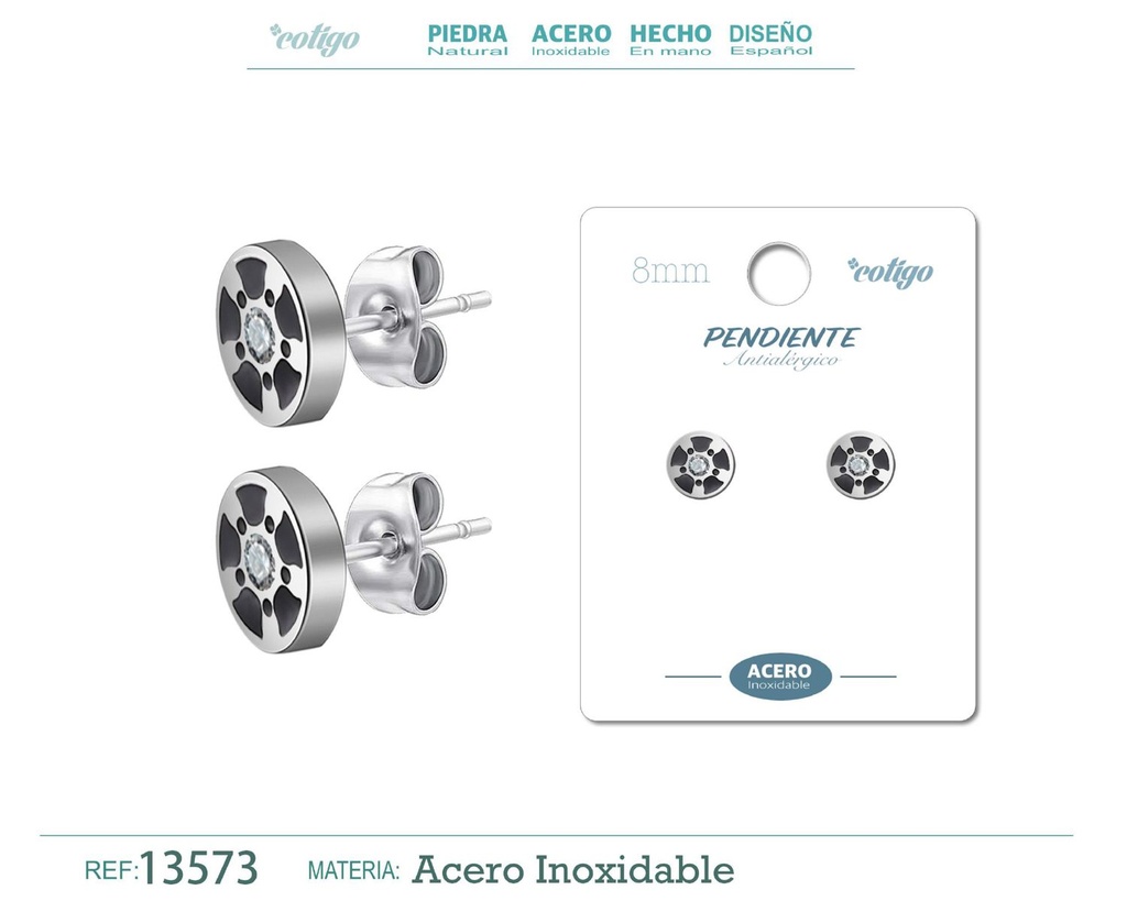 Pendiente de acero color plateado - Joyería masculina y accesorios de moda