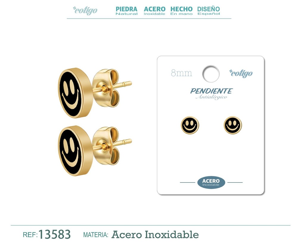 Pendiente de Acero color Dorado para Hombre - Joyería de acero