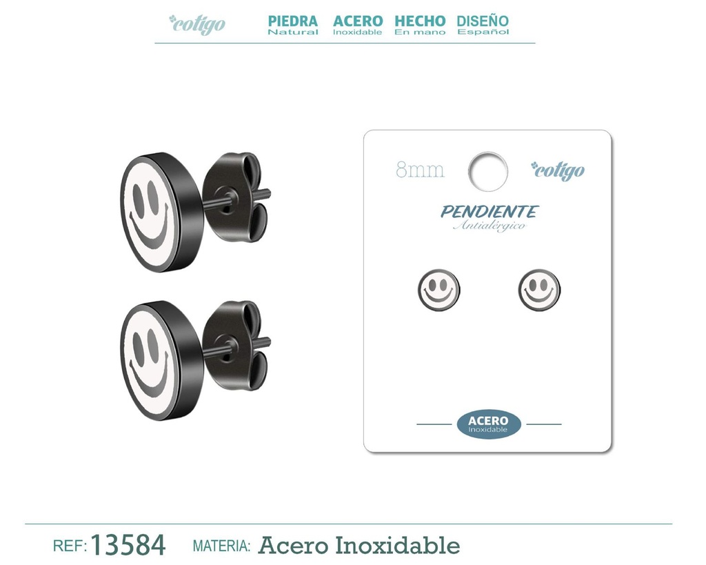 Pendiente de Acero color Negro para Hombre - Joyería y accesorios masculinos