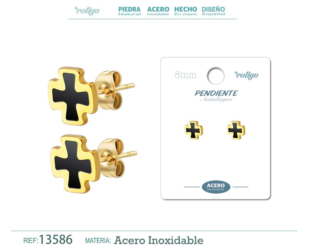 Pendiente de Acero color Dorado para Hombre - Moda y bisutería