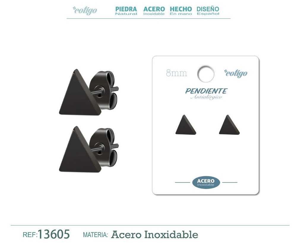 Pendiente de Acero color Negro para Hombre - Minimalismo y elegancia