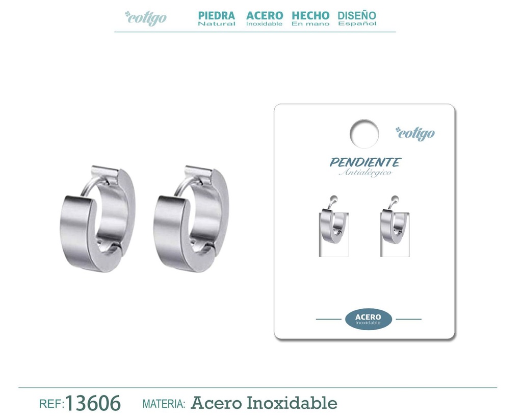 Pendiente de Acero color Plateado para Hombre - Accesorios versátiles