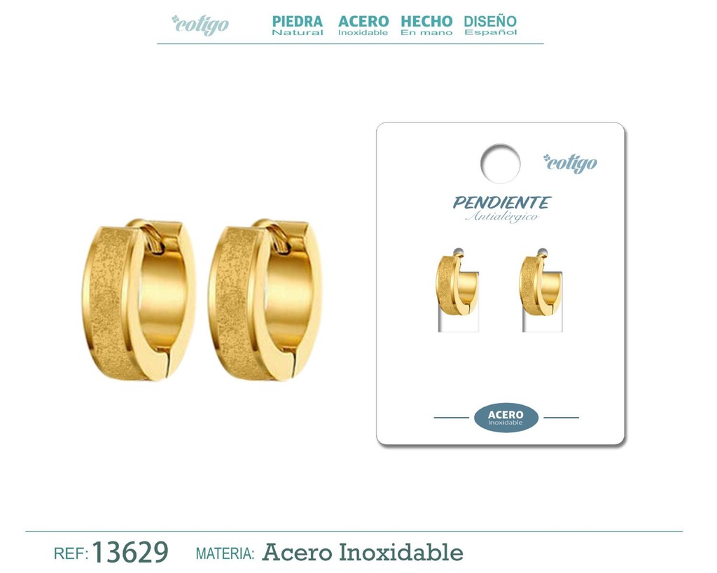 Pendiente de Acero color Dorado para Hombre - Combinaciones brillantes