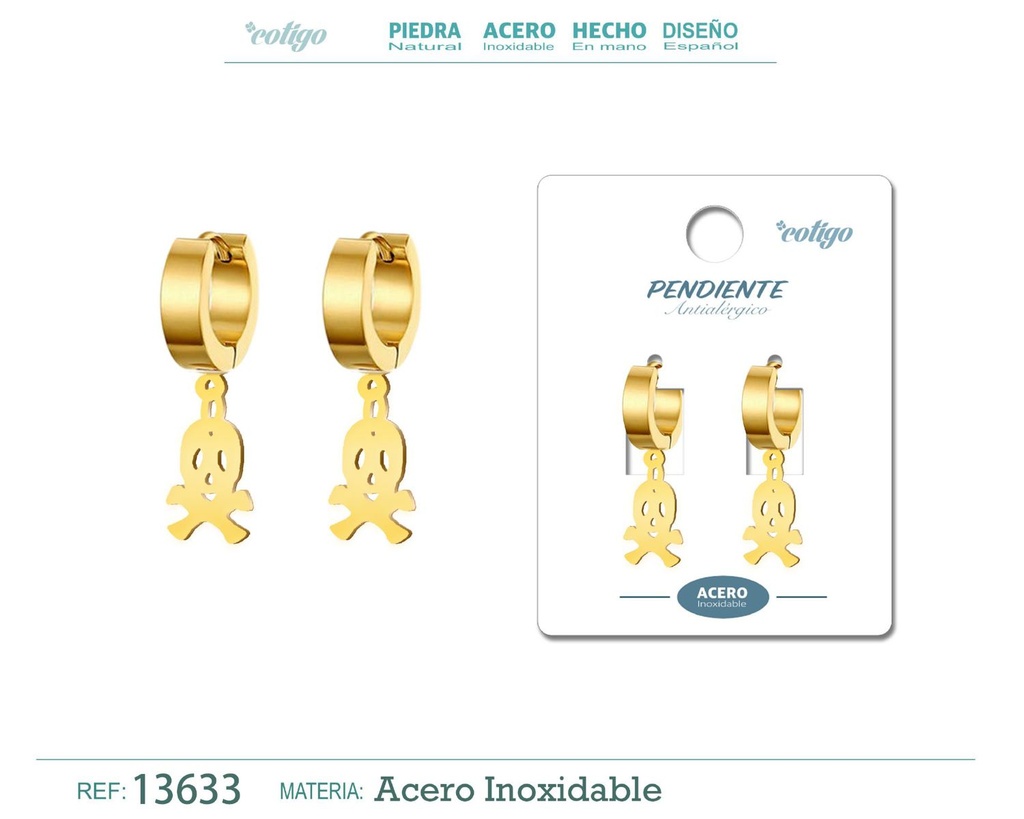 Pendiente de Acero color Dorado para Hombre - Accesorios finos