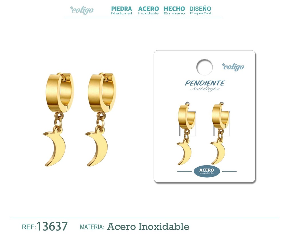 Pendiente de Acero color Dorado para Hombre - Joyería para ocasiones especiales