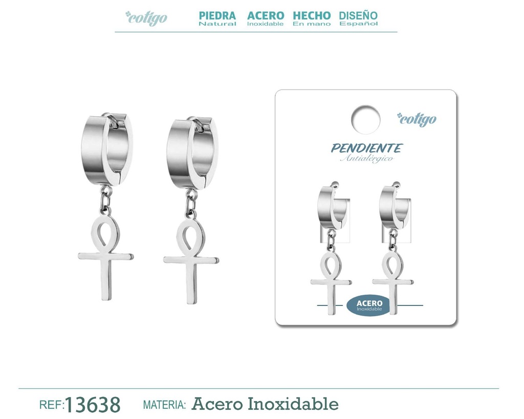 Pendiente de Acero color Plateado para Hombre - Diseño atemporal