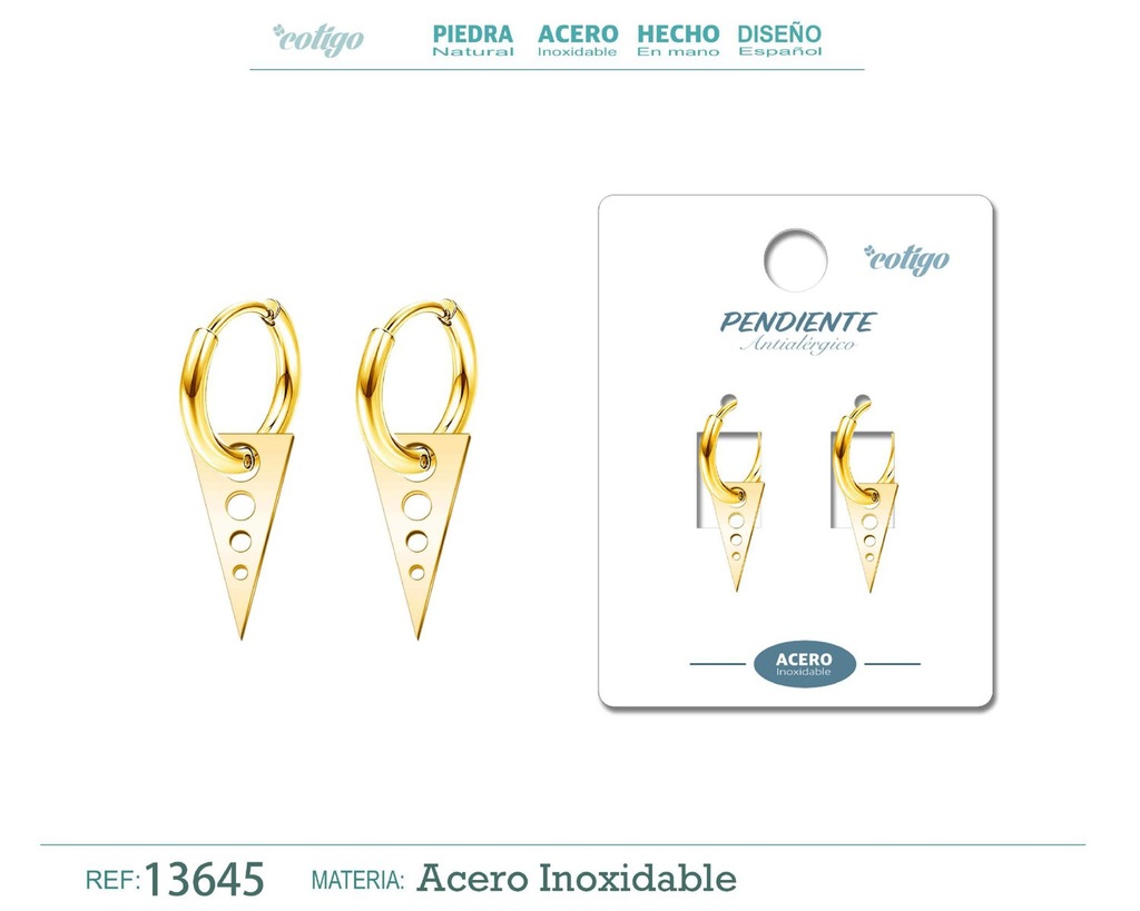 Pendiente de Acero color Dorado para Hombre - Accesorio llamativo