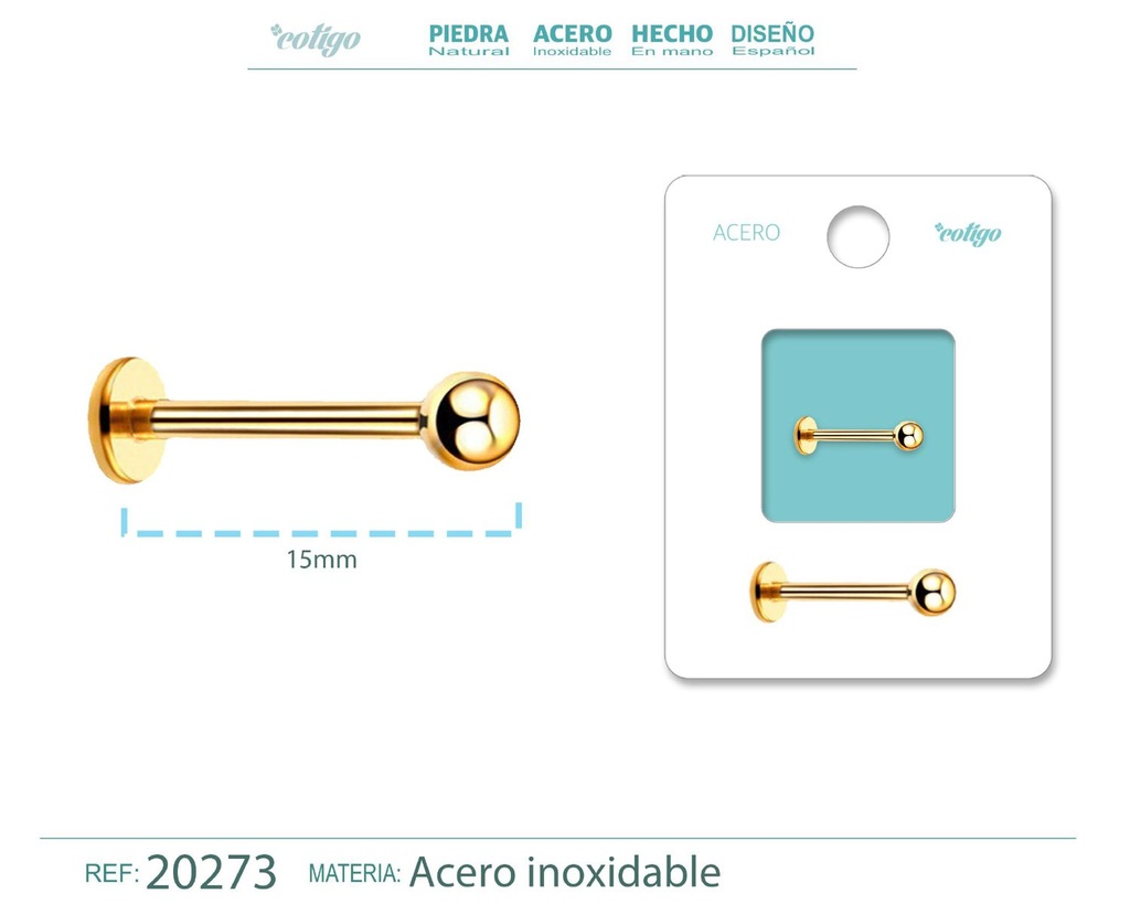 Piercing de Acero Dorado - Elegancia garantizada