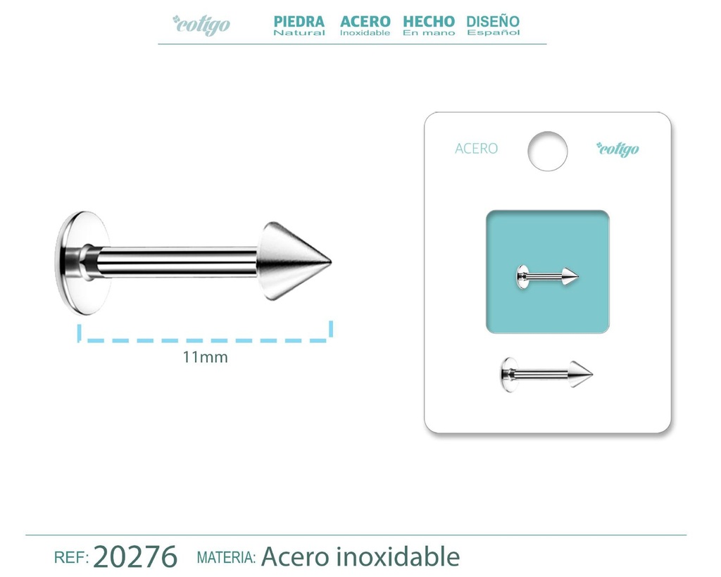 Piercing de Acero Plateado - Elemento esencial