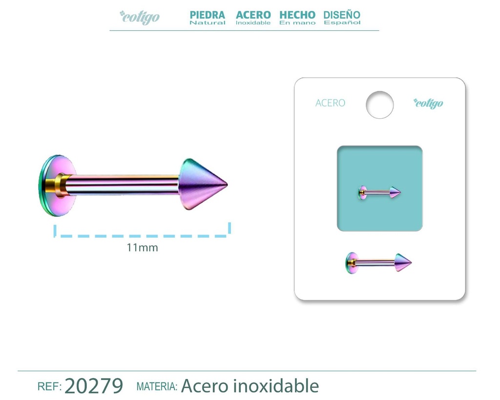 Piercing de Acero Multicolor - Joyas que destacan