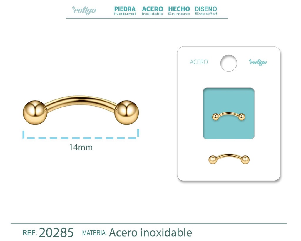 Piercing de Acero Dorado - Joyas exclusivas