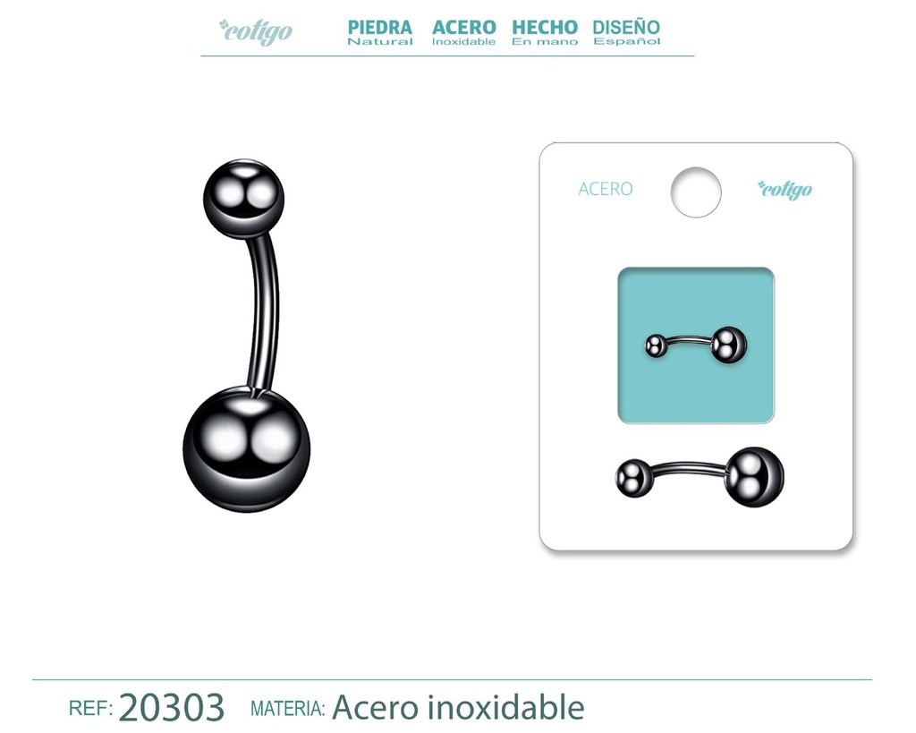 Piercing de Acero Negro - Accesorios con estilo