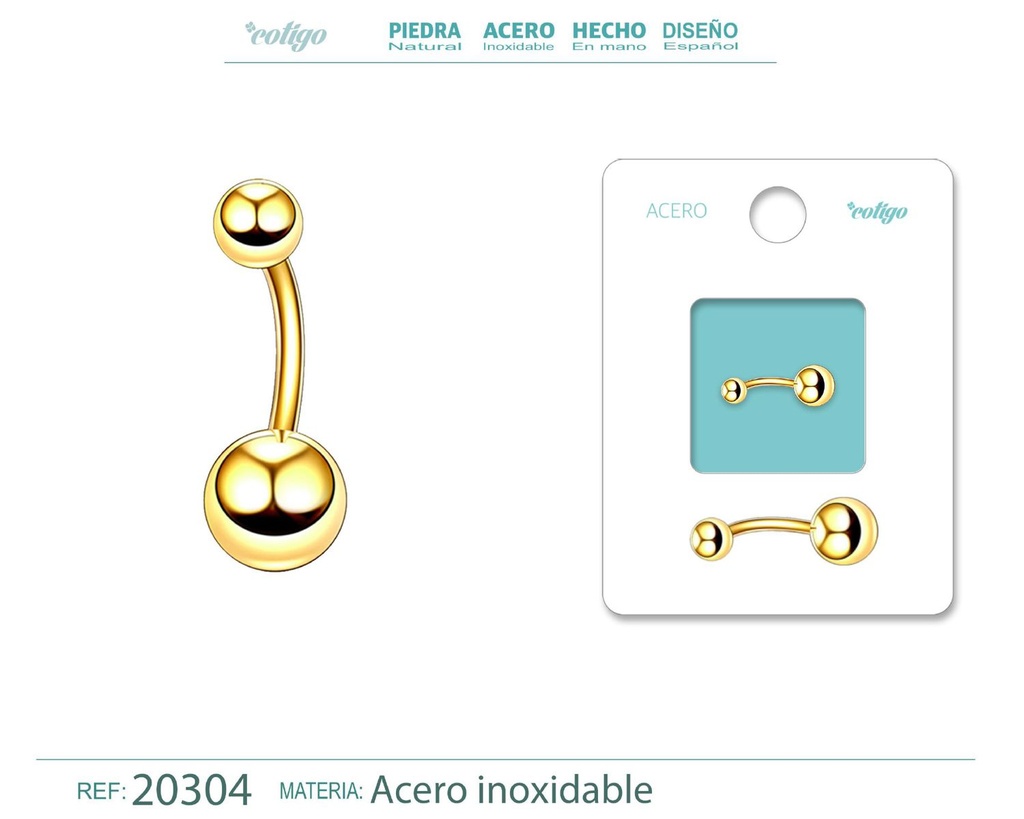 Piercing de Acero Dorado - Un toque de elegancia