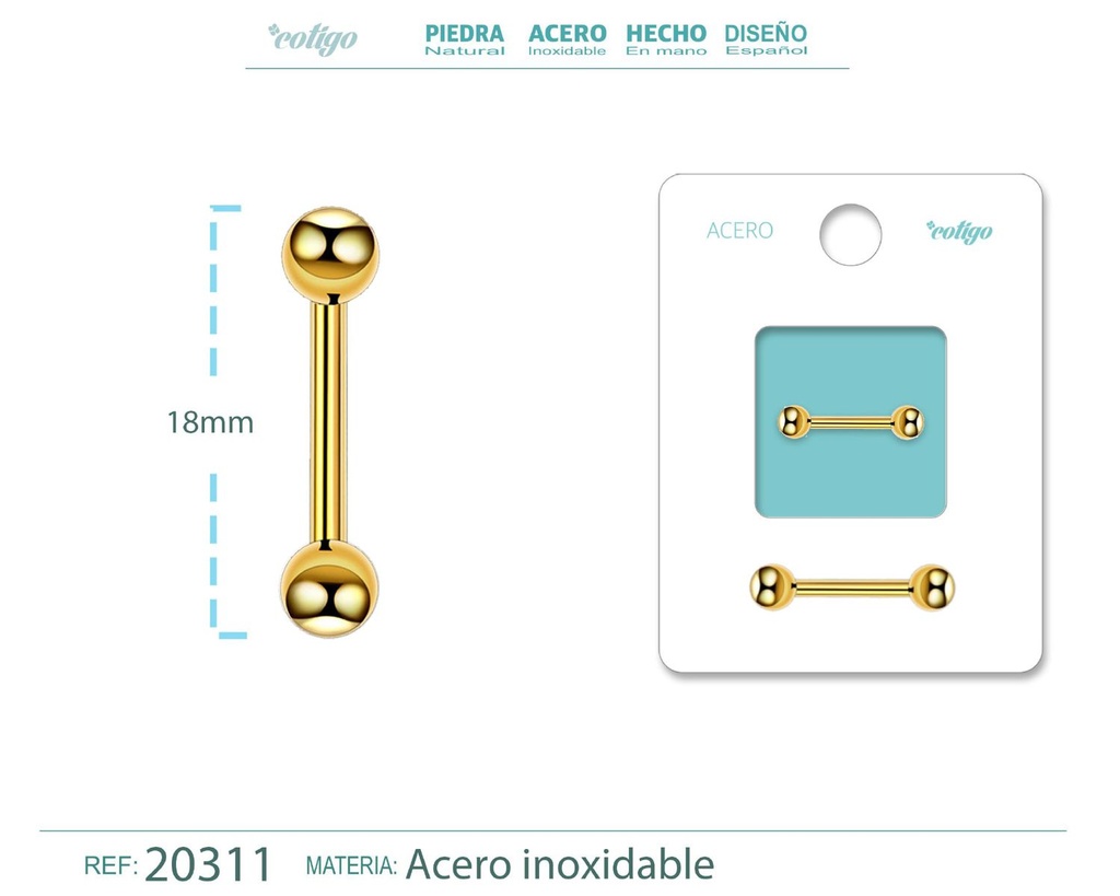 Piercing de Acero Dorado - Elegancia en la simplicidad