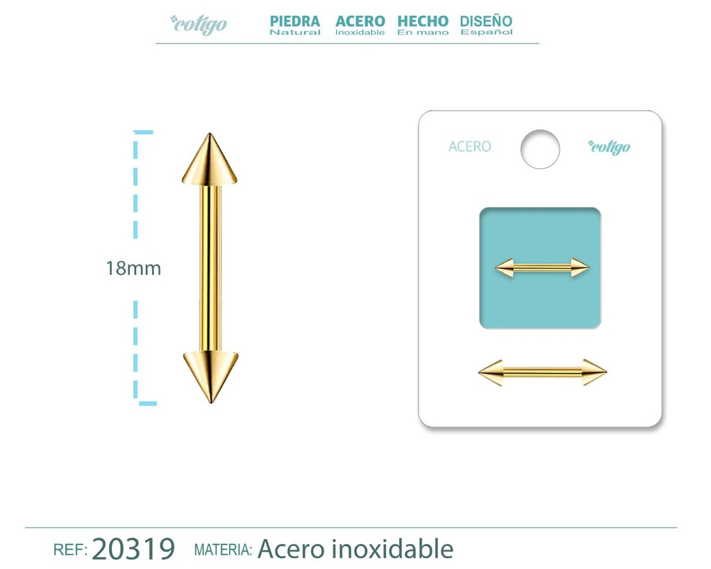 Piercing de Acero Dorado - Clásico con un giro