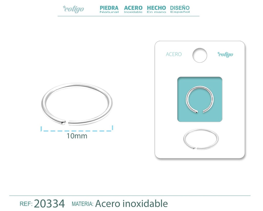 Piercing de Acero Plateado - Joyería por elección