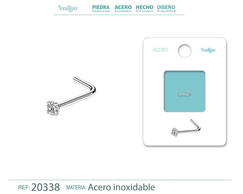 Piercing de Acero Plateado - Joyería de moda