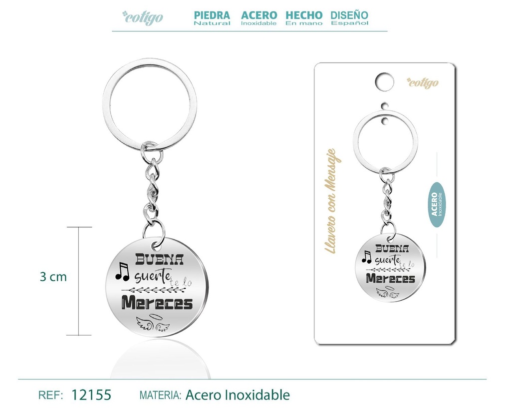 Llavero de Acero con Mensaje en Español - Regalos personalizados