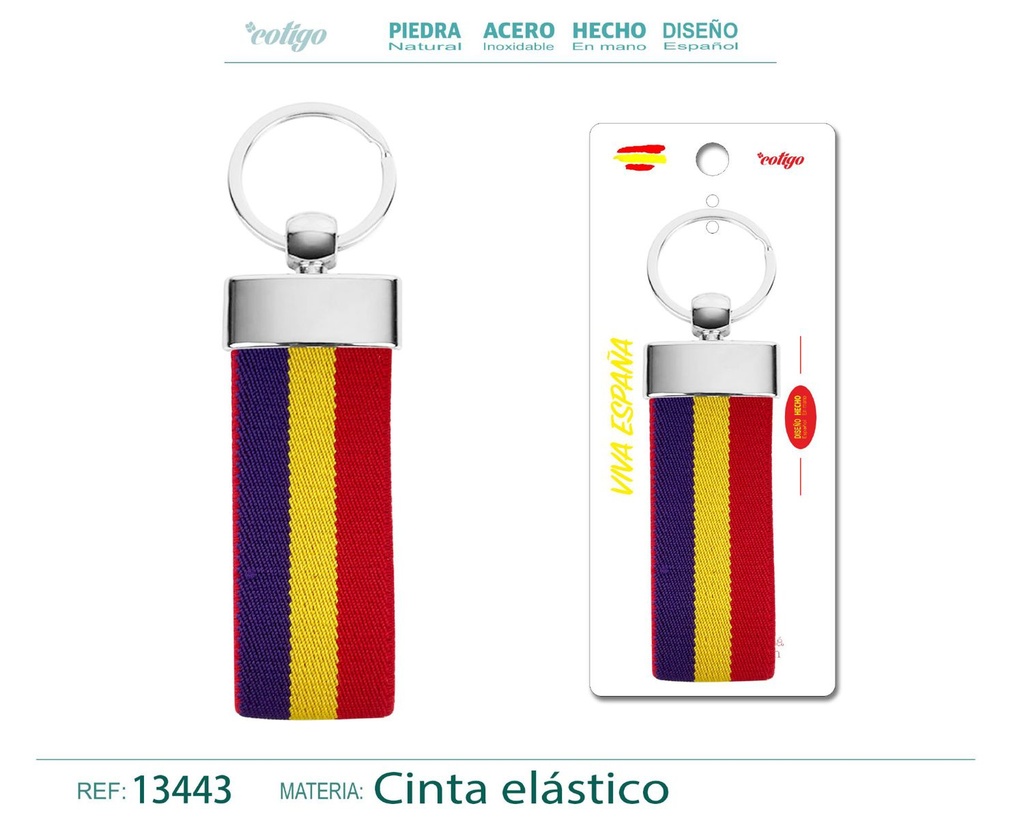 Llavero Bandera España de Cinta - Accesorios patrióticos