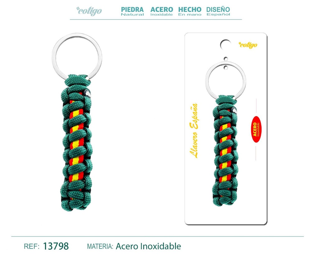 Llavero de cuerda con aro de acero - Accesorios y llaveros