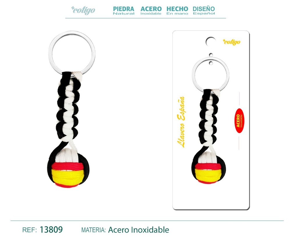 Llavero bola de cuerda con aro de acero - Accesorios y llaveros
