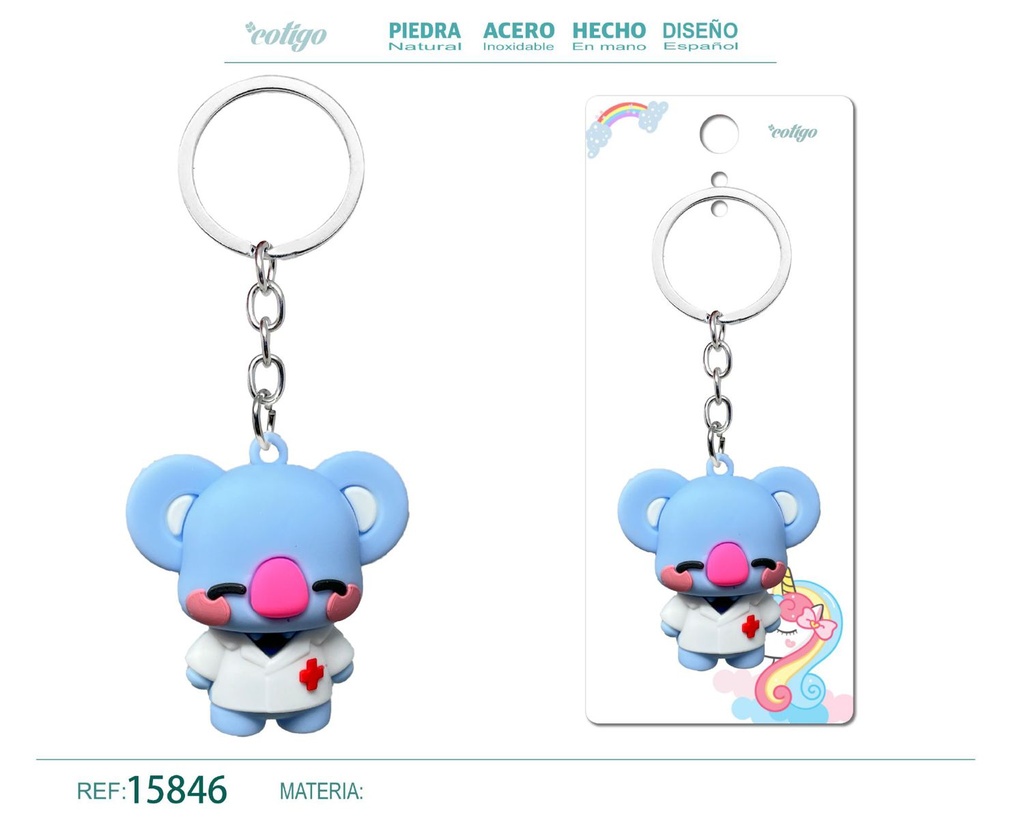 Llavero de cuerda color macarrón - Accesorios de moda y llaveros coloridos