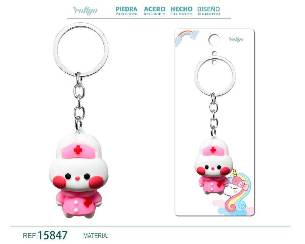 Llavero de cuerda color macarrón - Accesorios de moda y llaveros coloridos