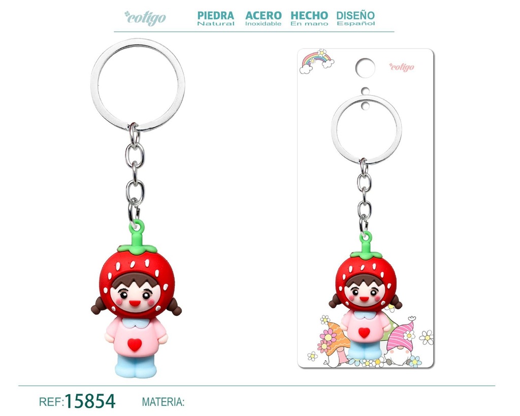 Llavero de cuerda color macarrón - Accesorios de moda y llaveros coloridos
