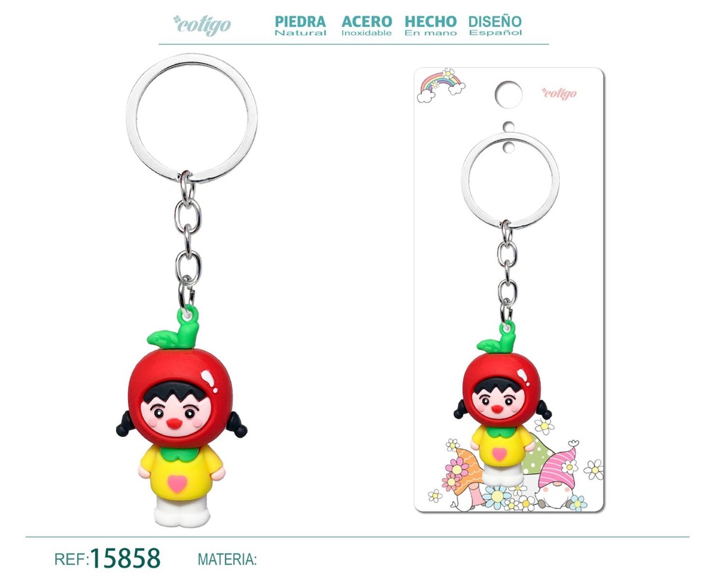 Llavero de cuerda color macarrón - Accesorios de moda y llaveros coloridos
