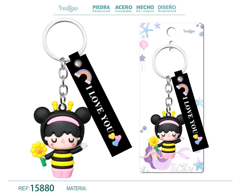 Llavero San Benito de acero inoxidable - Accesorios religiosos y de estilo