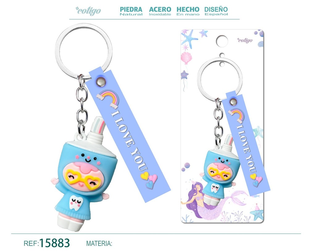 Llavero San Isidro Labrador de acero inoxidable - Accesorios religiosos y de estilo