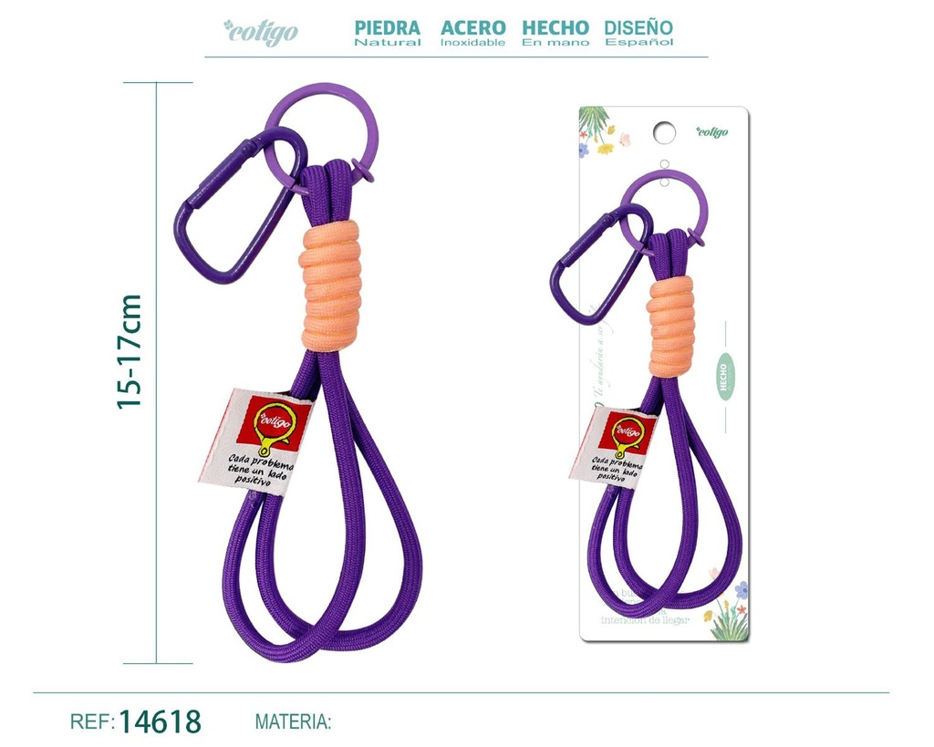 Llavero de cuerda color macarrón - Accesorios y llaveros creativos