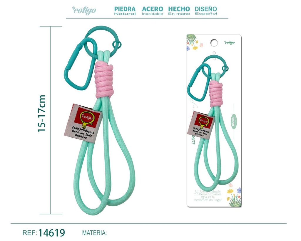 Llavero de cuerda color macarrón - Accesorios y llaveros creativos