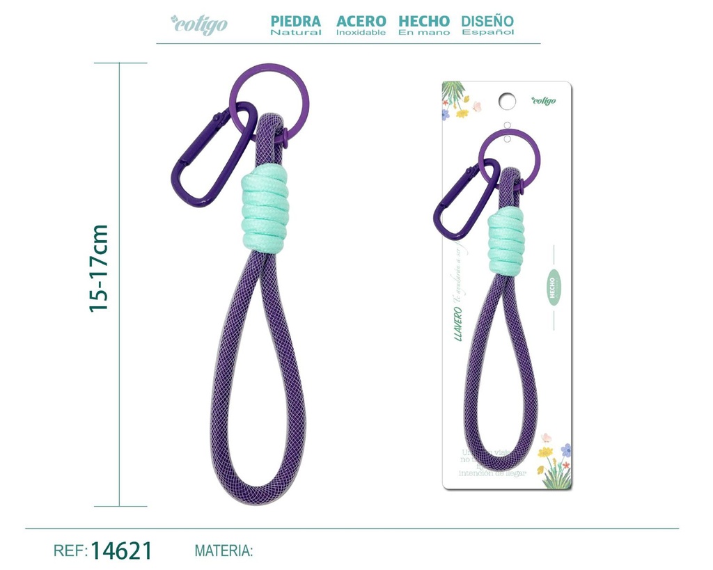 Llavero de cuerda color macarrón - Accesorios y llaveros creativos