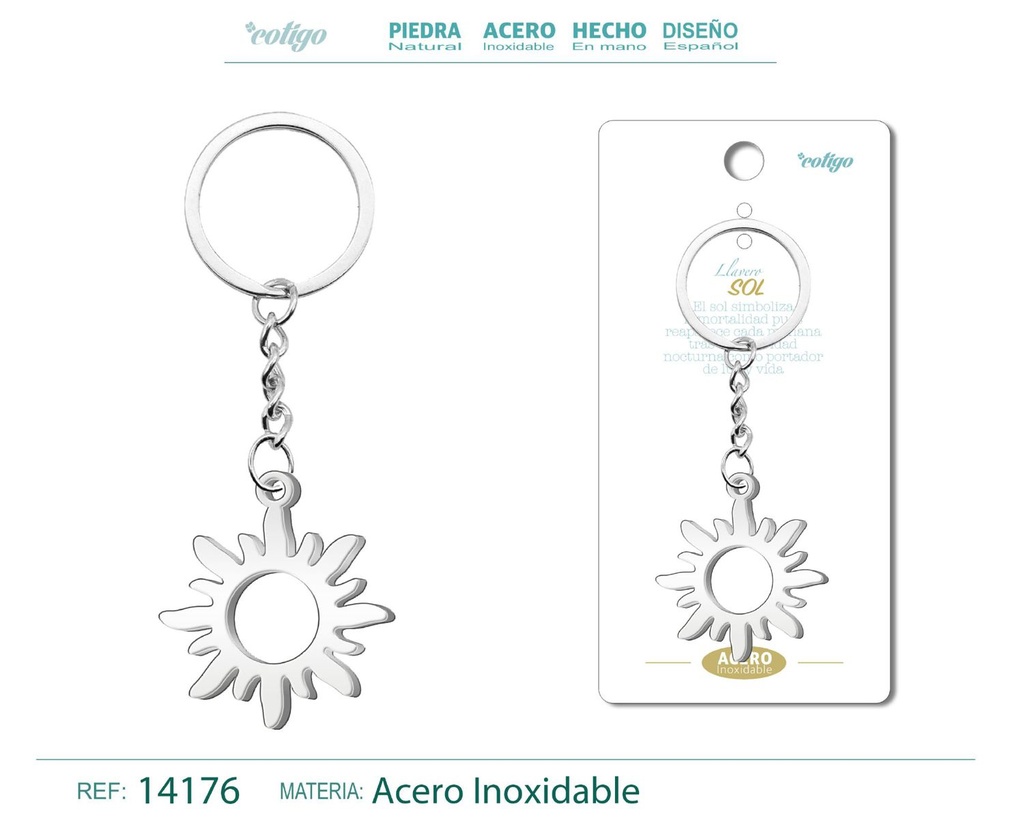 Llavero de Sol de Acero - Accesorios luminosos de energía positiva